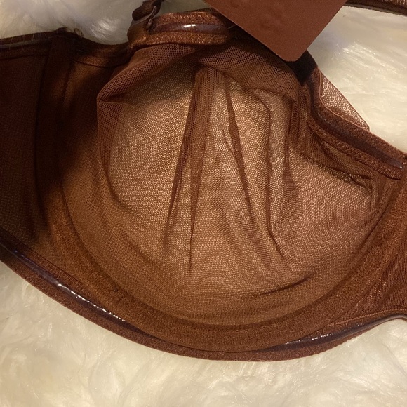 NEW SKIMS Ultra Fine Mesh Scoop Bra Underwire, Brown Mahogany Size 42A Ultrafine - Picture 13 of 14